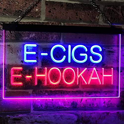 Vape Shop E-Cigs E-Hookah Dual LED Neon Light Sign